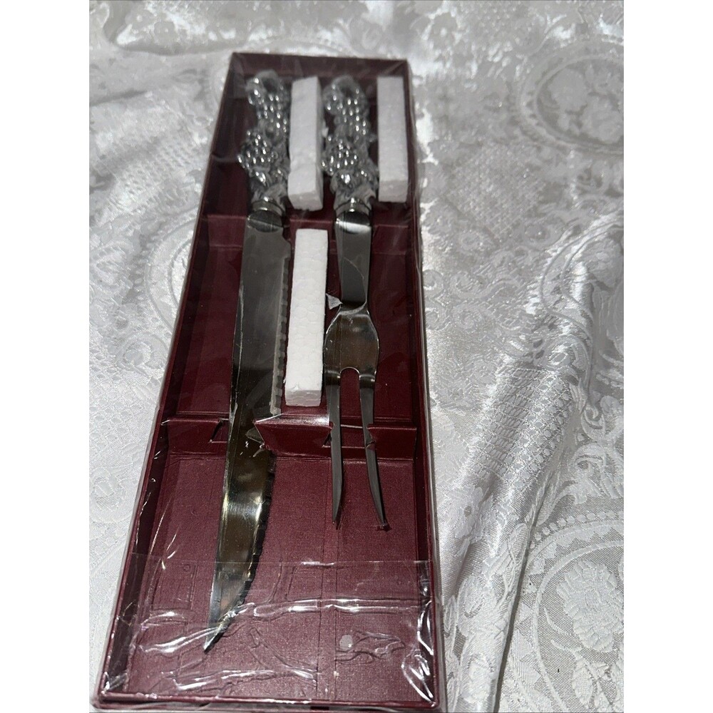 Arthur Court Rope Tassel Carving Set Stainless Steel NICE